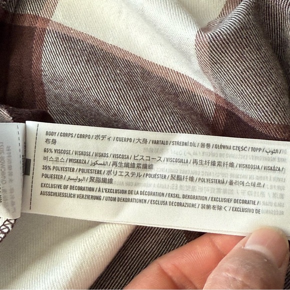 Abercrombie & Fitch Brown and White Plaid Button Down Flannel Shirt - Picture 7 of 7